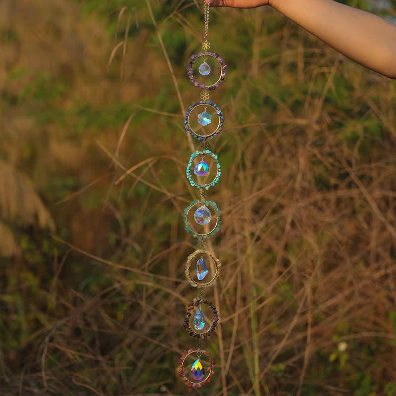 Carillon éolien décoratif attrape-rêves en gravier Chakra Olivenorma 