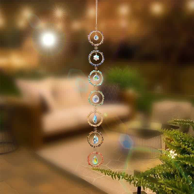 Carillon éolien décoratif attrape-rêves en gravier Chakra Olivenorma 