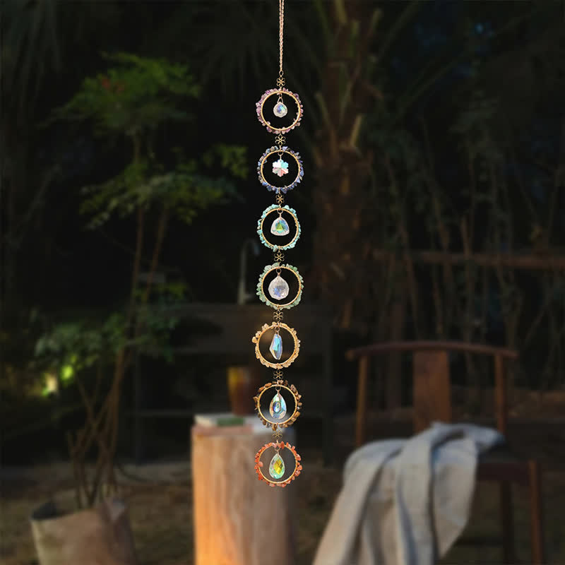 Carillon éolien décoratif attrape-rêves en gravier Chakra Olivenorma 