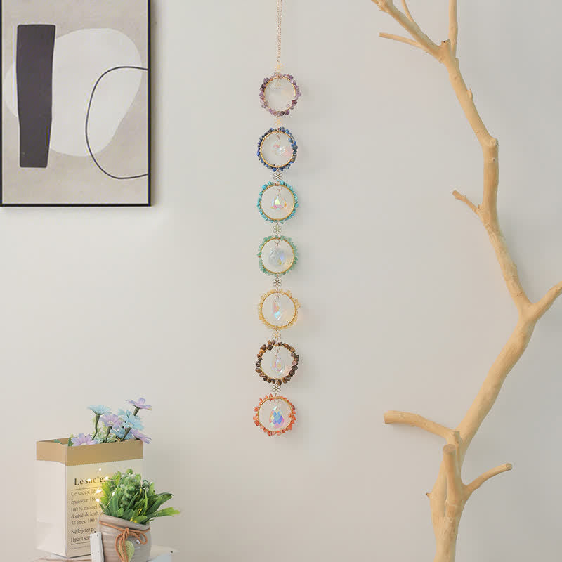Carillon éolien décoratif attrape-rêves en gravier Chakra Olivenorma 