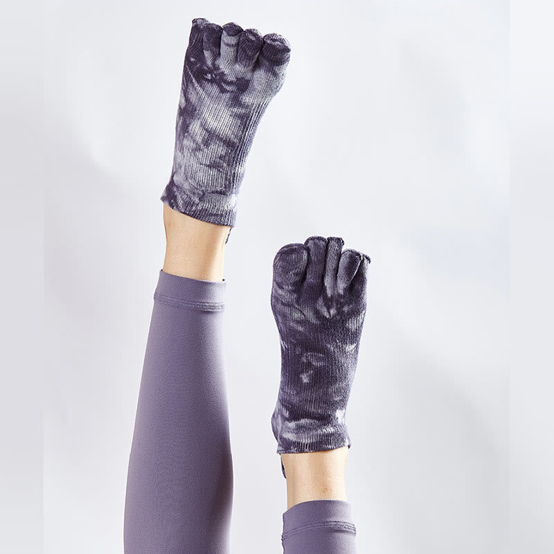 Chaussettes hautes antidérapantes Olivenorma Tie-dye pour Pilates