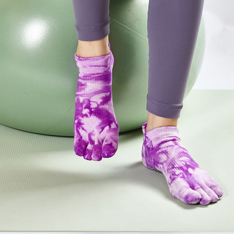 Chaussettes hautes antidérapantes Olivenorma Tie-dye pour Pilates