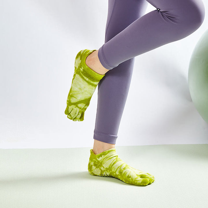 Chaussettes hautes antidérapantes Olivenorma Tie-dye pour Pilates