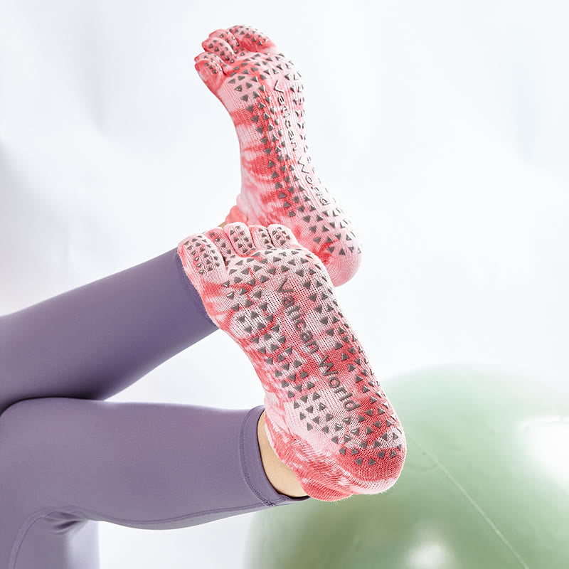 Chaussettes hautes antidérapantes Olivenorma Tie-dye pour Pilates