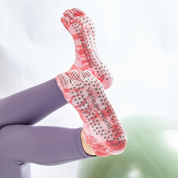 Chaussettes hautes antidérapantes Olivenorma Tie-dye pour Pilates