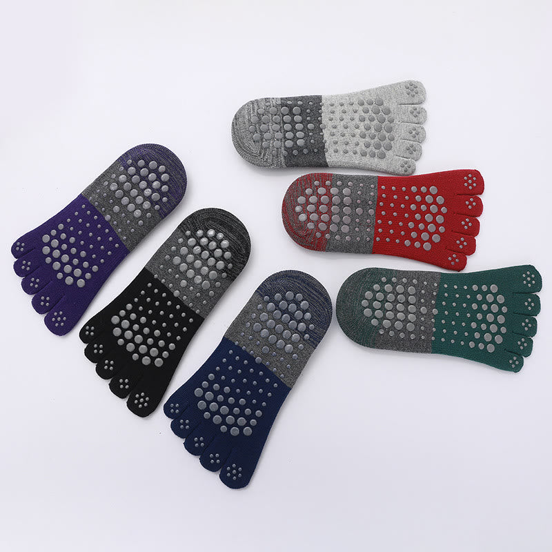 Chaussettes de yoga, pilates et fitness antidérapantes à cinq orteils Olivenorma