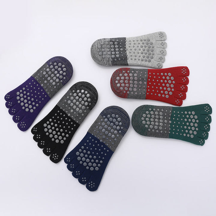 Chaussettes de yoga, pilates et fitness antidérapantes à cinq orteils Olivenorma