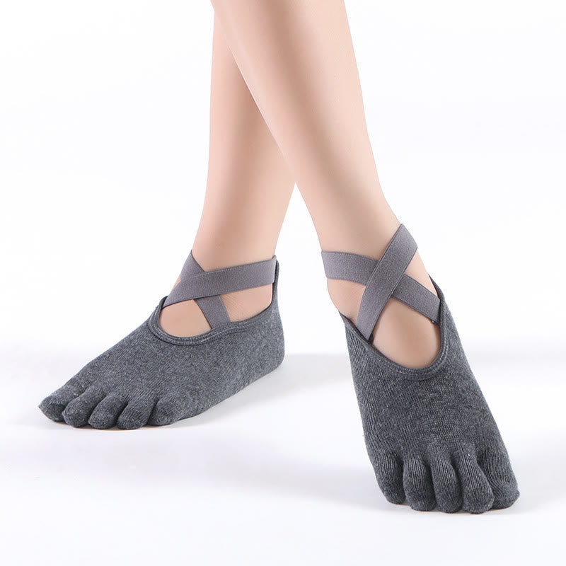 Chaussettes de Pilates Olivenorma pour femmes, sans orteils, antidérapantes, à cinq orteils – Chaussettes de yoga et de barre au sol sans orteils - image 5