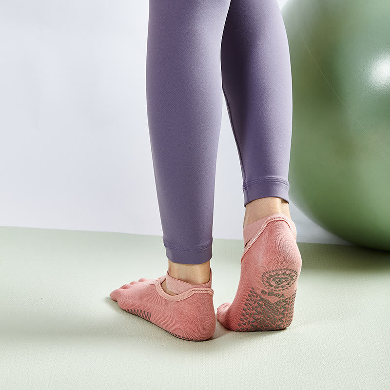 Chaussettes de yoga à cinq orteils/sans orteils Olivenorma Grip pour femmes 