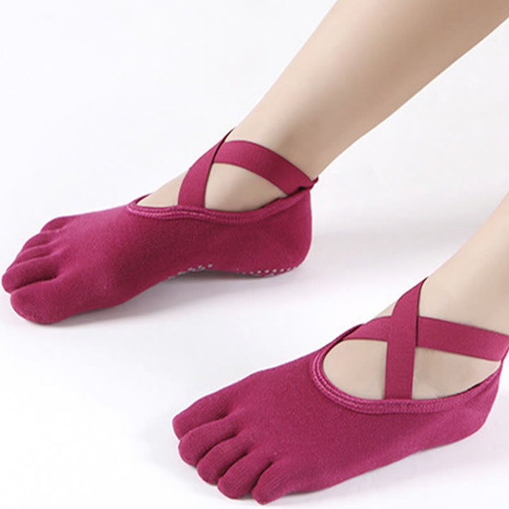 Chaussettes de Pilates Olivenorma pour femmes, sans orteils, antidérapantes, à cinq orteils – Chaussettes de yoga et de barre au sol sans orteils - image 2