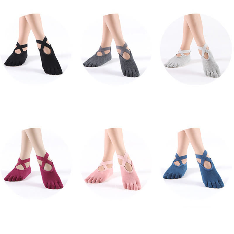 Chaussettes de yoga à cinq orteils/sans orteils Olivenorma Grip pour femmes 