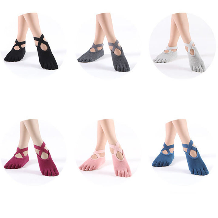 Chaussettes de yoga à cinq orteils/sans orteils Olivenorma Grip pour femmes 