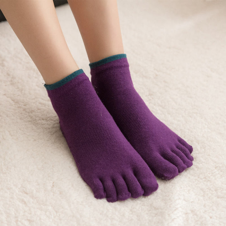 Chaussettes de Pilates antidérapantes de couleur unie Olivenorma 