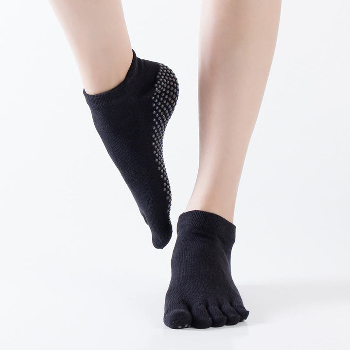 Chaussettes de Pilates Olivenorma unies antidérapantes, idéales pour le yoga, la barre et les exercices à la barre. Confortables et stables, elles sont en coton respirant. - image 17