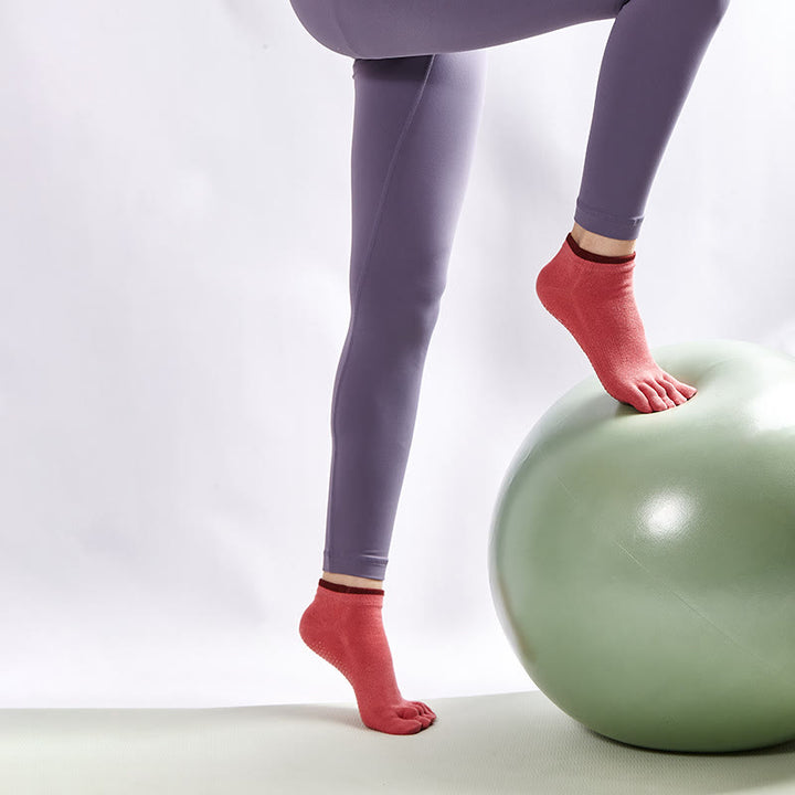 Chaussettes de Pilates antidérapantes de couleur unie Olivenorma 