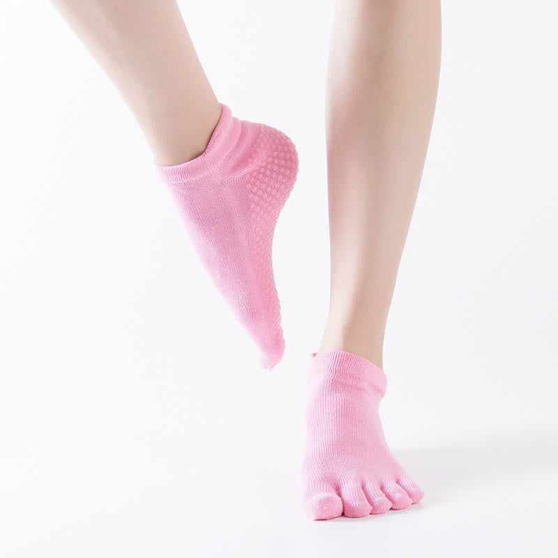 Chaussettes de Pilates antidérapantes de couleur unie Olivenorma 