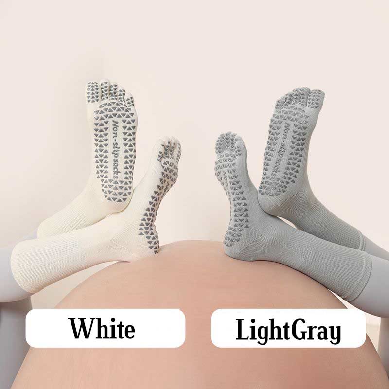 Chaussettes de yoga et pilates antidérapantes à cinq orteils de couleur unie Olivenorma 