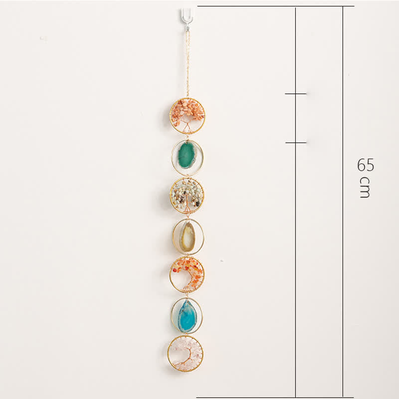 carillon éolien en agate cornaline et Pendentif arbre de vie Olivenorma