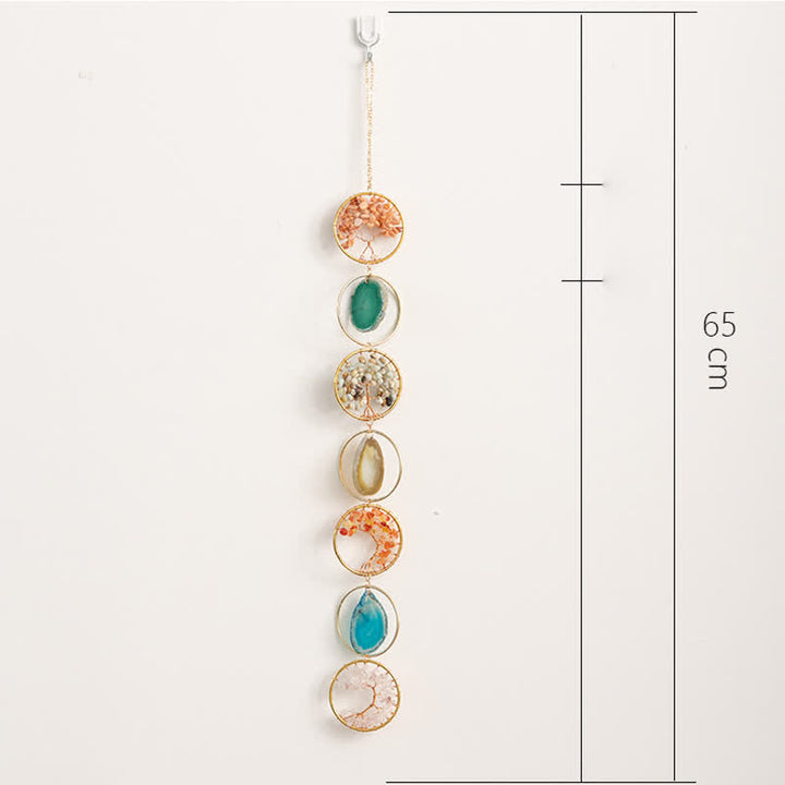 carillon éolien en agate cornaline et Pendentif arbre de vie Olivenorma