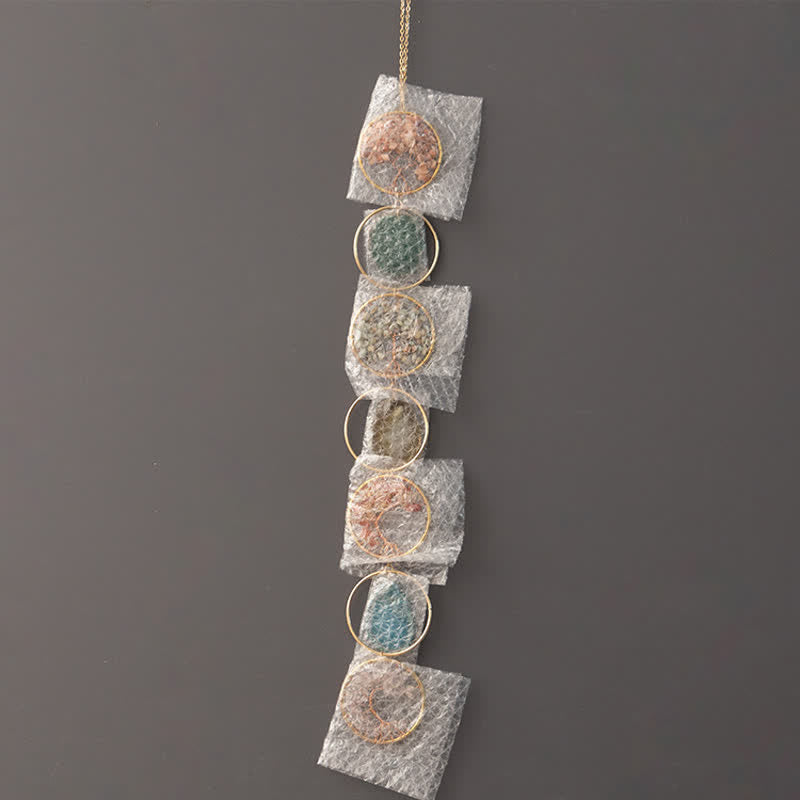 carillon éolien en agate cornaline et Pendentif arbre de vie Olivenorma