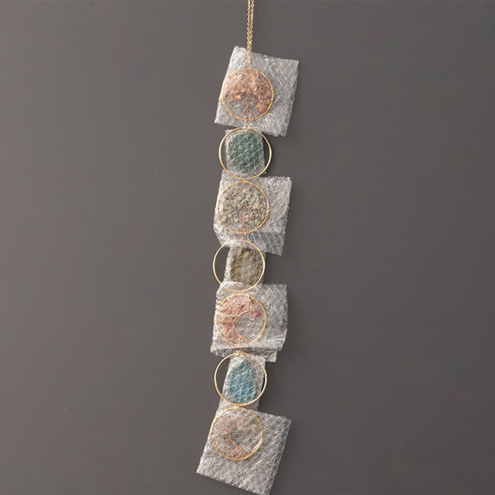 carillon éolien en agate cornaline et Pendentif arbre de vie Olivenorma