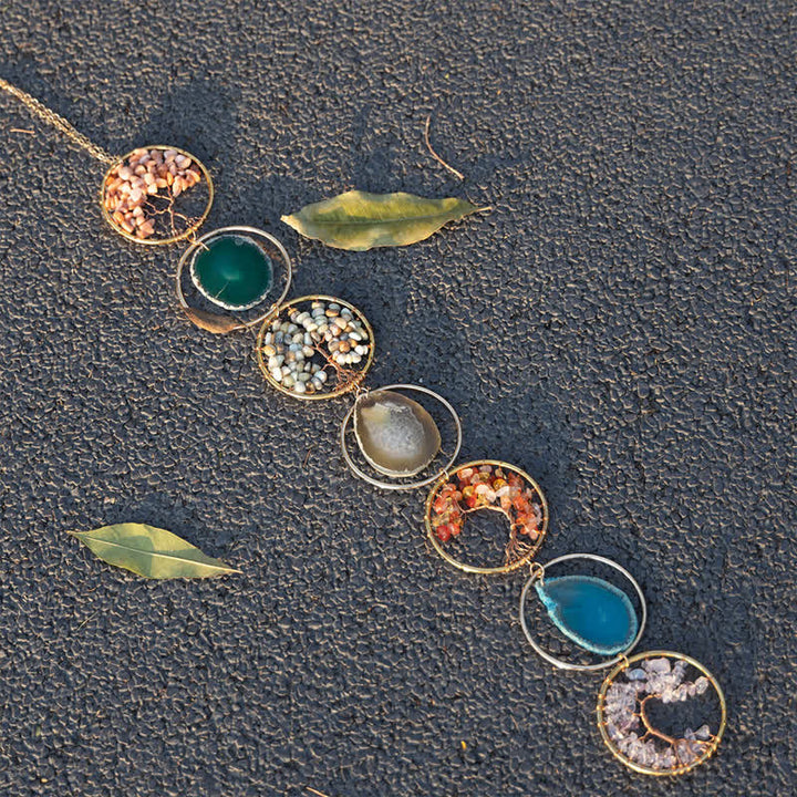carillon éolien en agate cornaline et Pendentif arbre de vie Olivenorma
