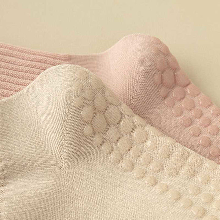 Chaussettes de yoga Olivenorma rayées texturées, antidérapantes et confortables pour le Pilates et la barre, en coton respirant. - image 5