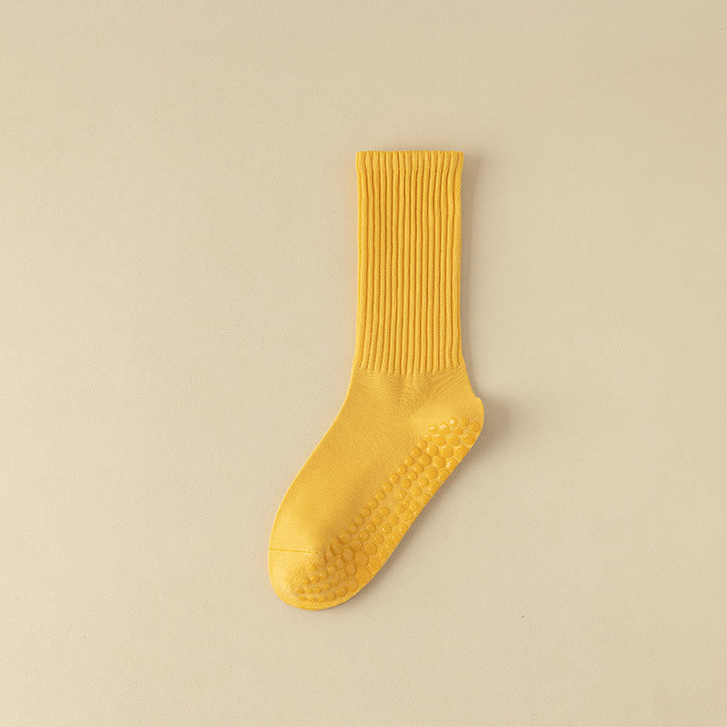 Chaussettes de yoga à rayures unies antidérapantes Olivenorma 