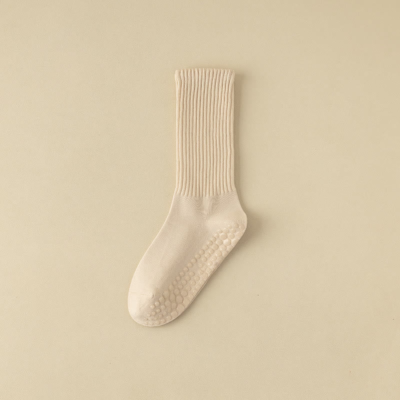 Chaussettes de yoga à rayures unies antidérapantes Olivenorma 