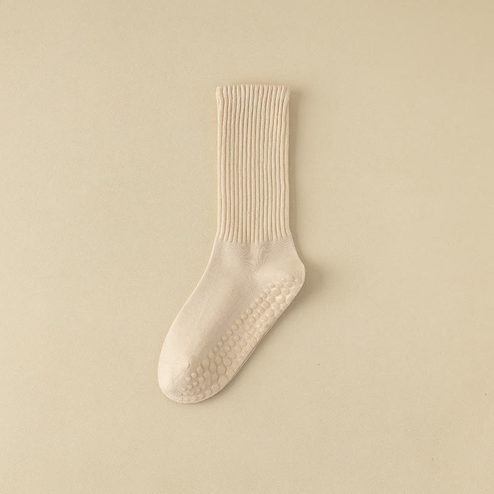 Chaussettes de yoga à rayures unies antidérapantes Olivenorma 