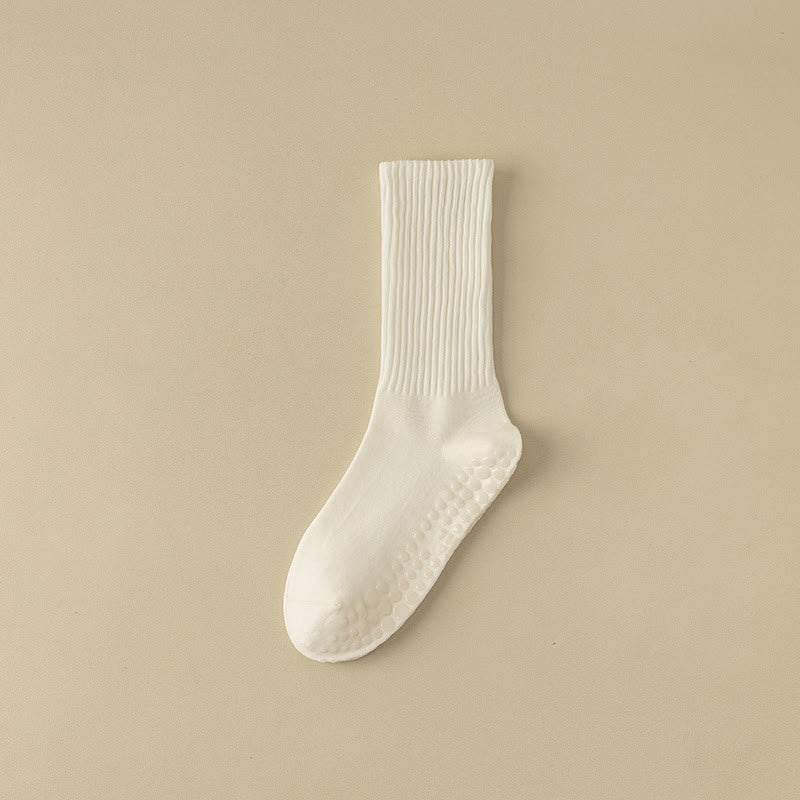 Chaussettes de yoga à rayures unies antidérapantes Olivenorma 