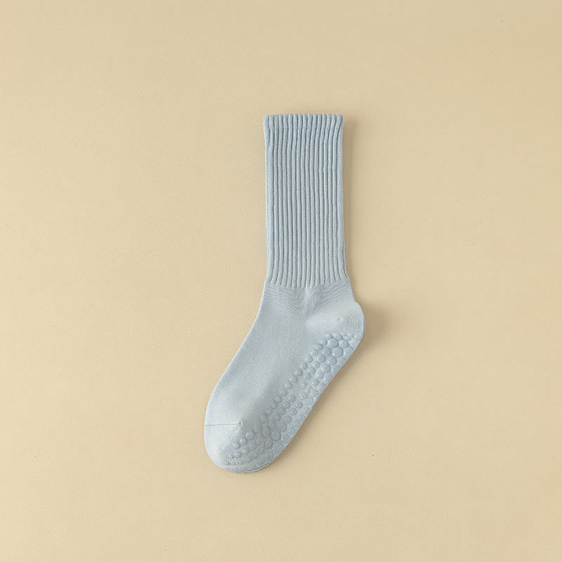 Chaussettes de yoga à rayures unies antidérapantes Olivenorma 