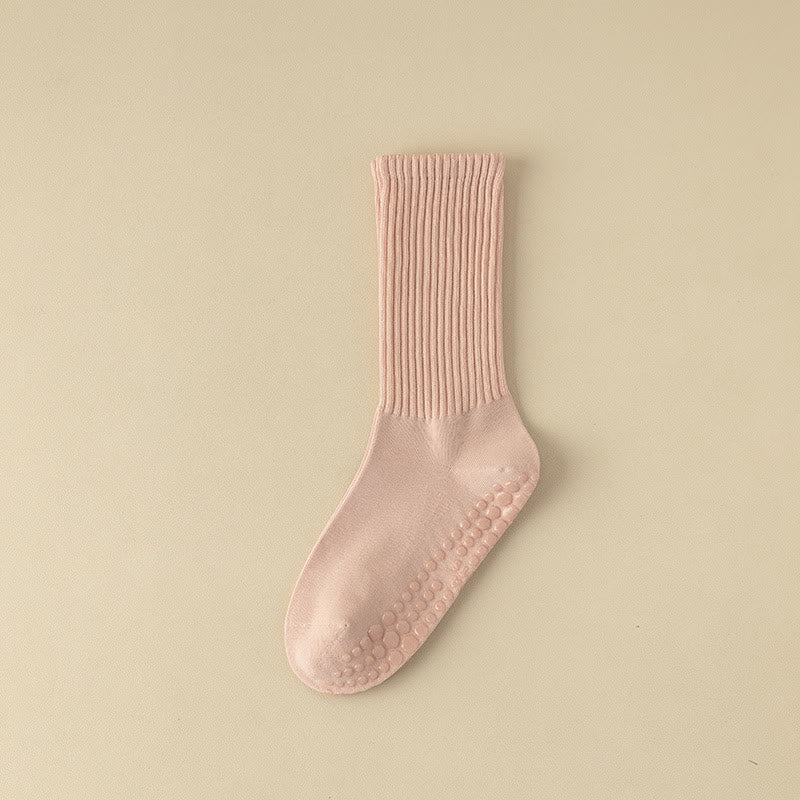 Chaussettes de yoga à rayures unies antidérapantes Olivenorma 