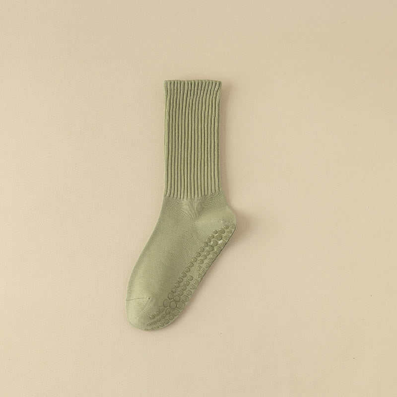 Chaussettes de yoga à rayures unies antidérapantes Olivenorma 