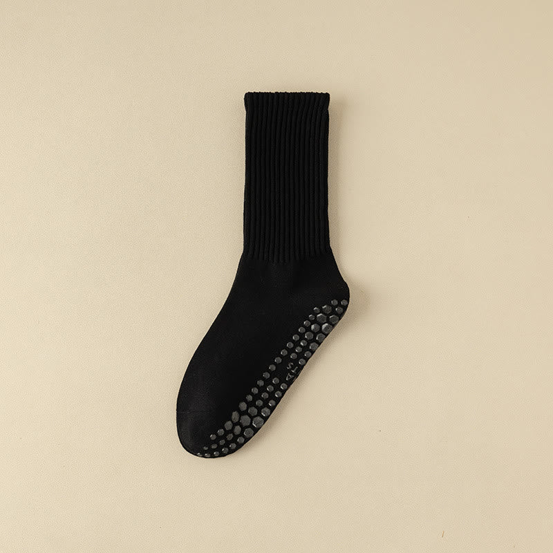 Chaussettes de yoga à rayures unies antidérapantes Olivenorma 