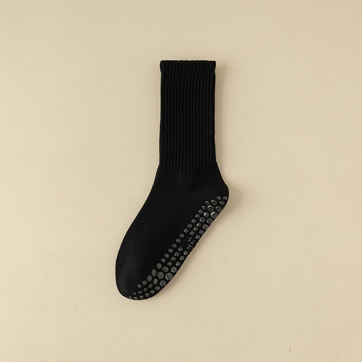 Chaussettes de yoga à rayures unies antidérapantes Olivenorma 