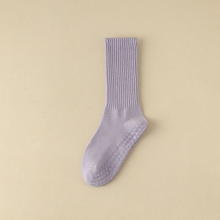 Chaussettes de yoga à rayures unies antidérapantes Olivenorma 