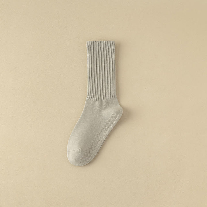 Chaussettes de yoga à rayures unies antidérapantes Olivenorma 