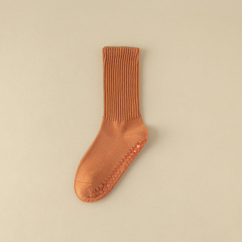 Chaussettes de yoga à rayures unies antidérapantes Olivenorma 