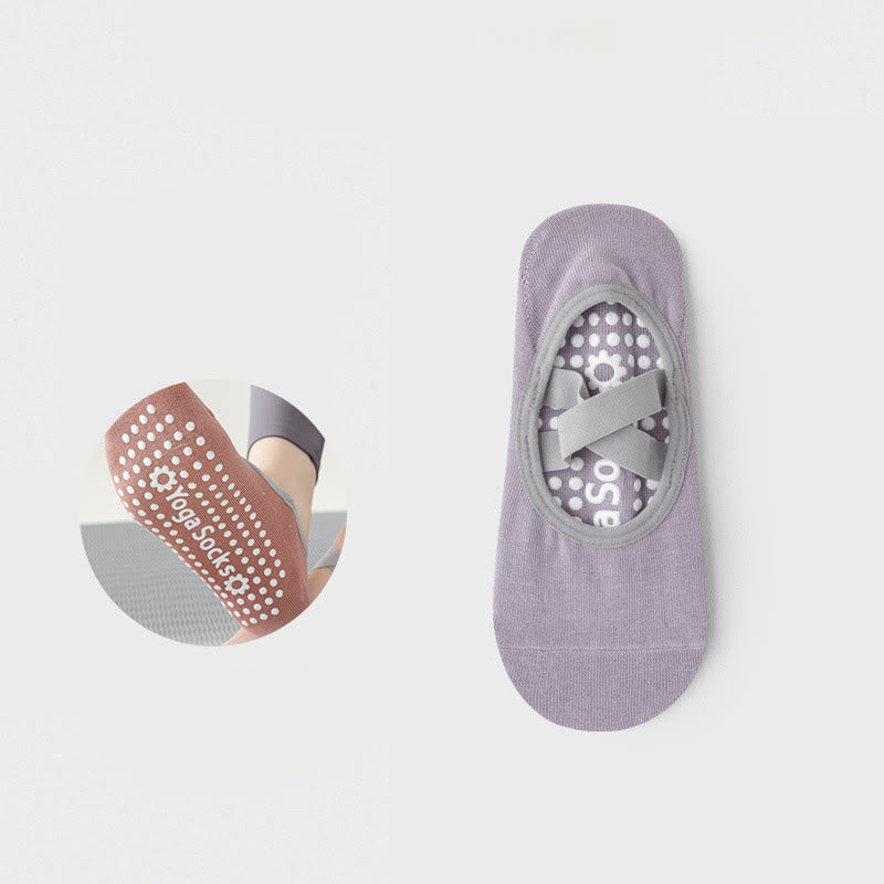 Chaussettes de yoga, pilates et barre Olivenorma avec sangles antidérapantes pour le fitness - Violet - 10 paires - image 11