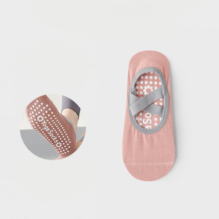 Chaussettes de yoga, pilates et barre Olivenorma avec sangles antidérapantes pour le fitness - Rose - 10 paires - image 1
