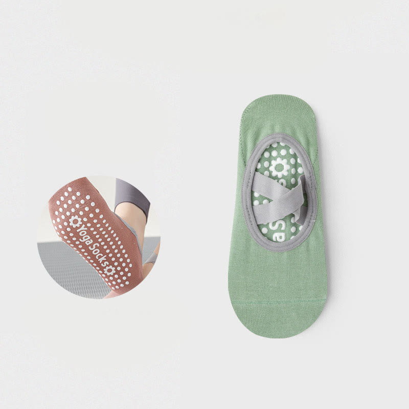 Chaussettes antidérapantes Olivenorma pour yoga, pilates et barre avec sangles 
