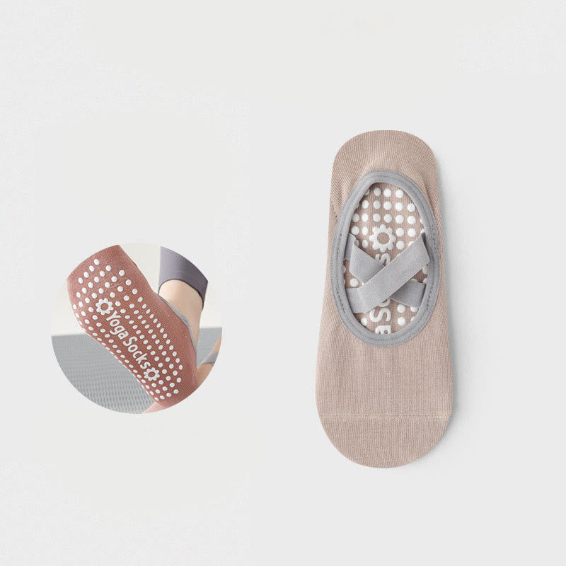 Chaussettes de yoga, pilates et barre Olivenorma avec sangles antidérapantes pour le fitness - PapayaWhip - 10 paires - image 17