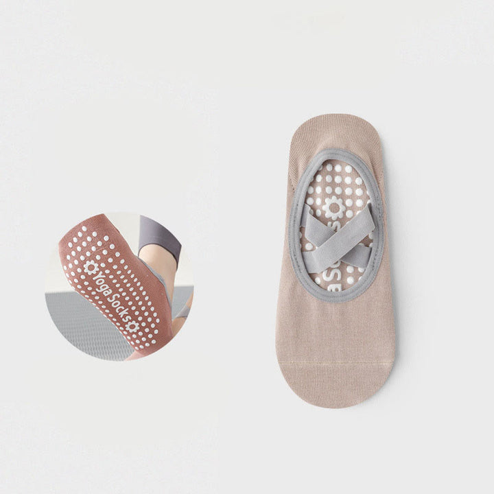 Chaussettes de yoga, pilates et barre Olivenorma avec sangles antidérapantes pour le fitness - PapayaWhip - 10 paires - image 17