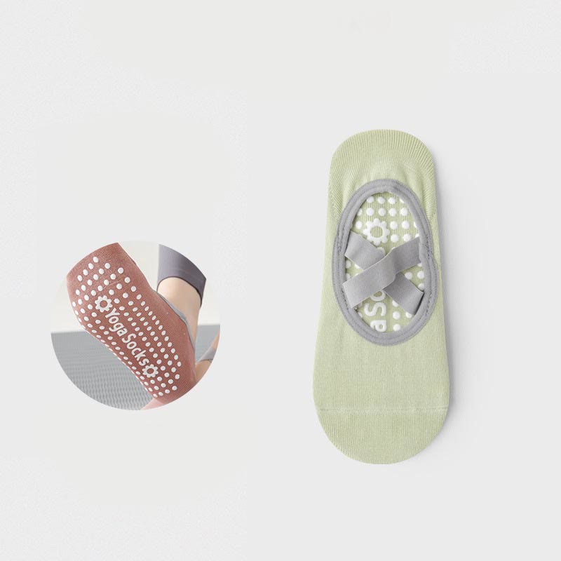Chaussettes de yoga, pilates et barre Olivenorma avec sangles antidérapantes pour le fitness - Vert - 10 paires - image 9