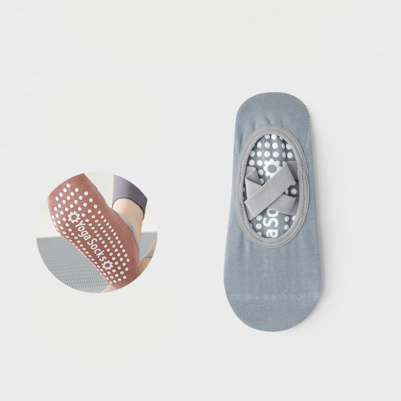 Chaussettes de yoga, pilates et barre Olivenorma avec sangles antidérapantes pour le fitness - Bleu clair - 10 paires - image 15