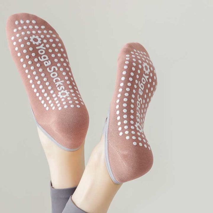 Chaussettes antidérapantes Olivenorma pour yoga, pilates et barre avec sangles 