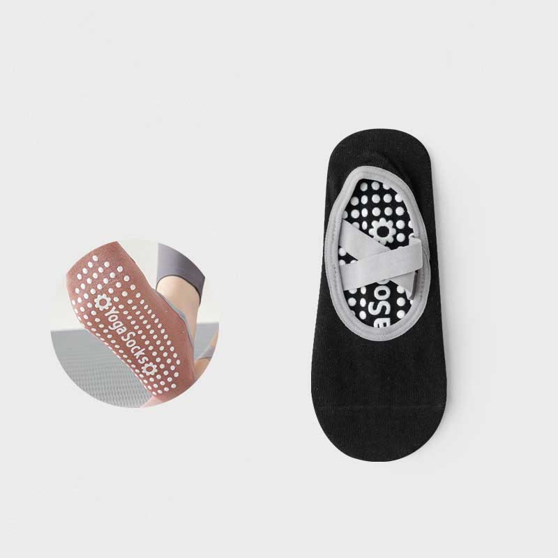 Chaussettes de yoga, pilates et barre Olivenorma avec sangles antidérapantes pour le fitness - Noir - 10 paires - image 14