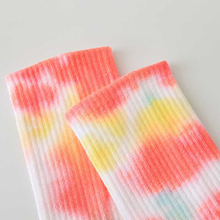Chaussettes de yoga antidérapantes à tube moyen Olivenorma Tie-Dye
