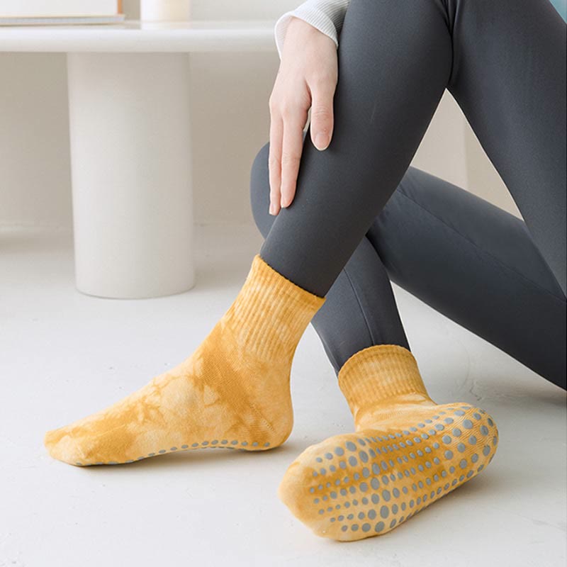 Chaussettes de yoga à imprimé tie-dye Olivenorma